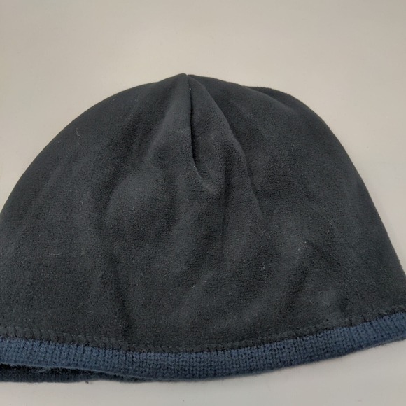 Port Authority Men's Knit Beanie Hat Cap Blue Gray Striped Acrylic Embroidered - Picture 9 of 12